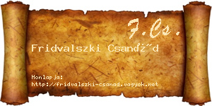 Fridvalszki Csanád névjegykártya